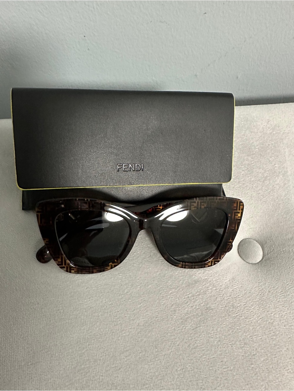 Fendi Cat-Eye Sunglasses in Tortoise Brown with FF Logo